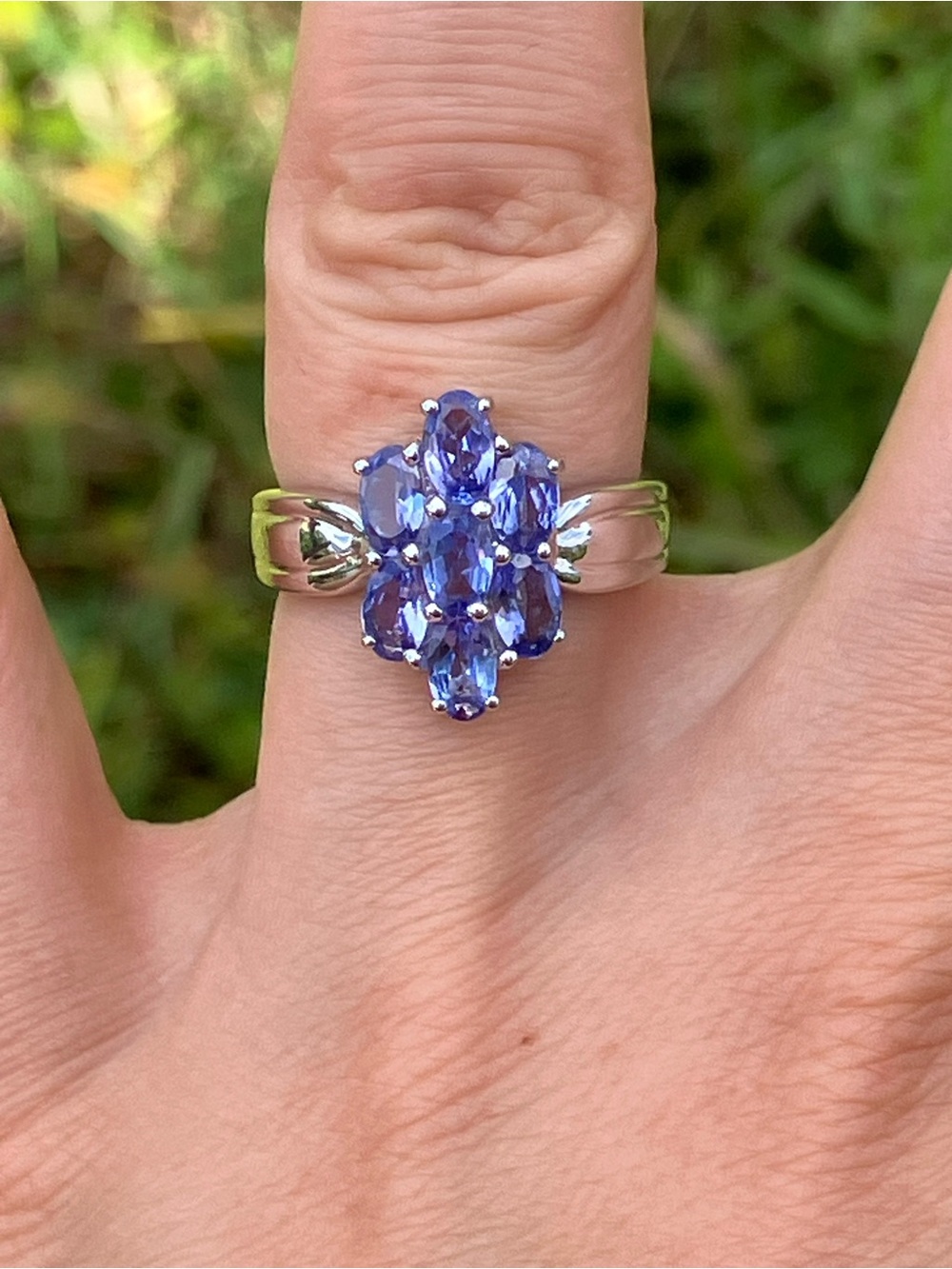 Genuine Tanzanite Sterling Silver Ring Size 6